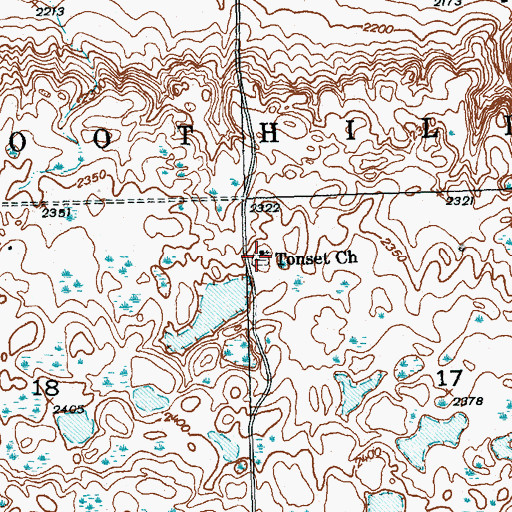 Topographic Map of Tonset Church, ND