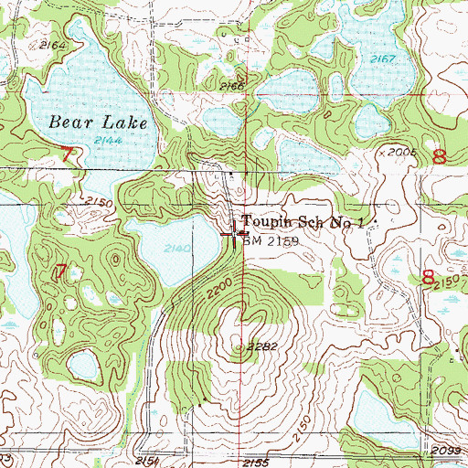 Topographic Map of Toupin School Number 1, ND