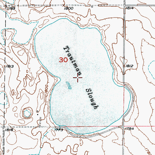 Topographic Map of Trautman Slough, ND