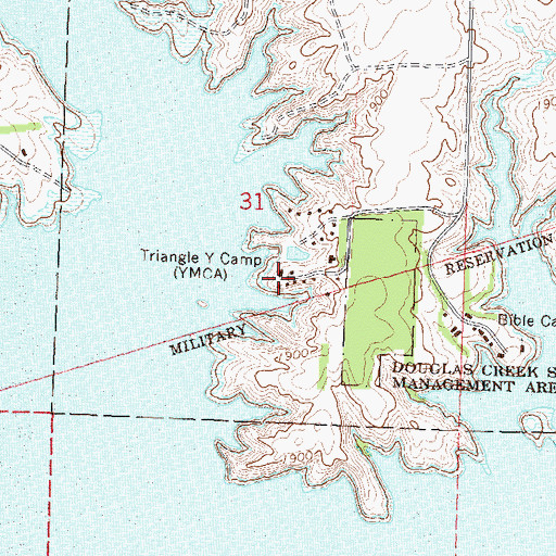Topographic Map of Triangle Camp, ND