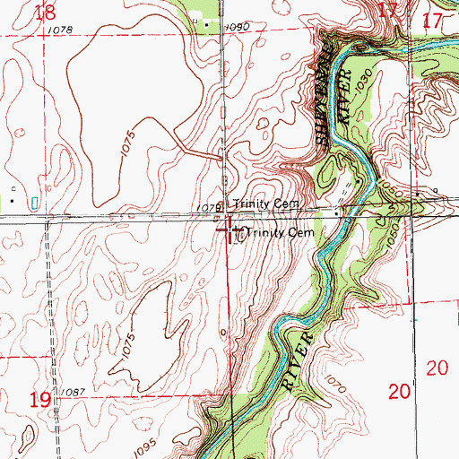 Topographic Map of Anselm Lutheran Cemetery, ND