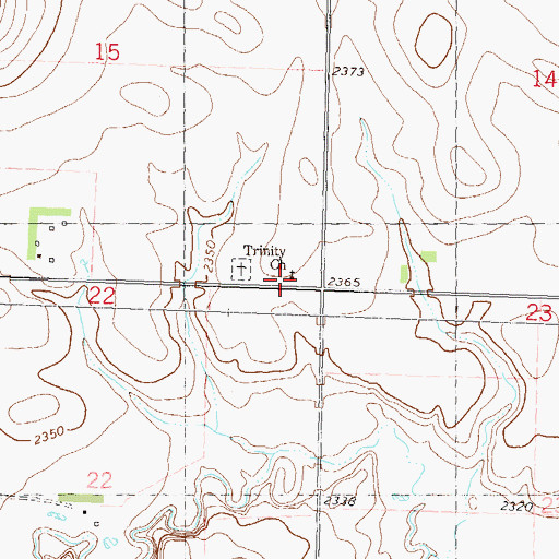 Topographic Map of Trinity Church, ND