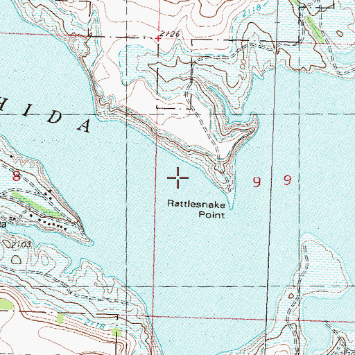 Topographic Map of Lake Tschida, ND