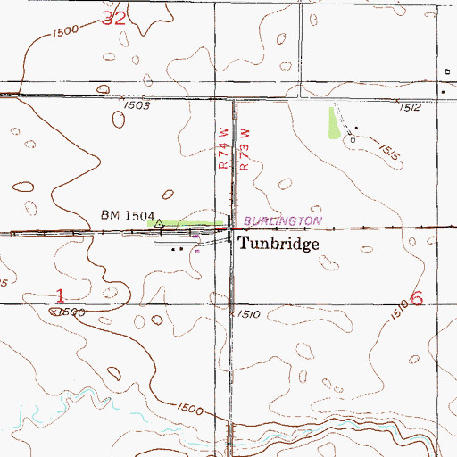 Topographic Map of Tunbridge, ND