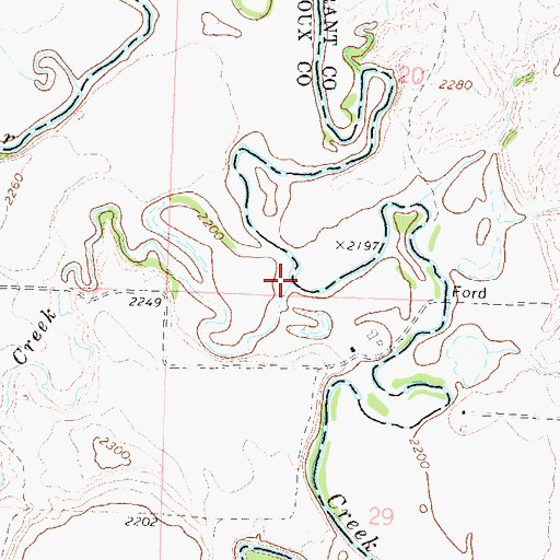 Topographic Map of Turtle Creek, ND