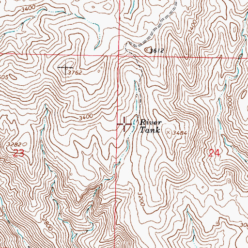 Topographic Map of River Tank, AZ