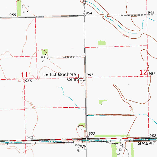 Topographic Map of Zion Cemetery, ND