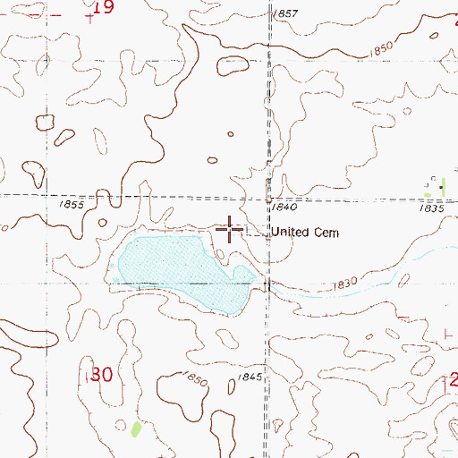 Topographic Map of Evangelical Immanuel Cemetery, ND