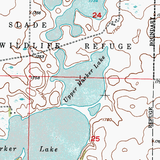 Topographic Map of Upper Harker Lake, ND