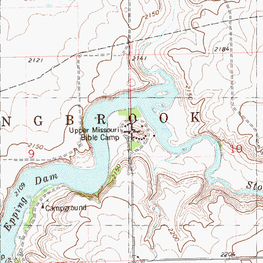 Topographic Map of Upper Missouri Bible Camp, ND