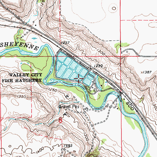 Topographic Map of Valley City National Fish Hatchery, ND