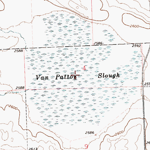 Topographic Map of Van Patton Slough, ND