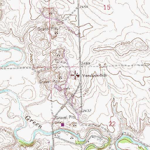 Topographic Map of Versippi School, ND