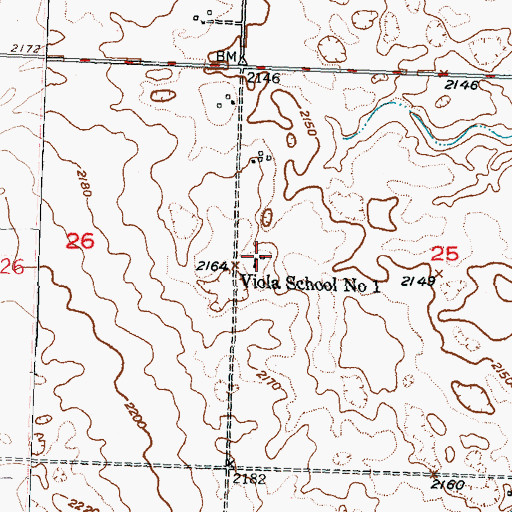 Topographic Map of Viola School Number 1, ND