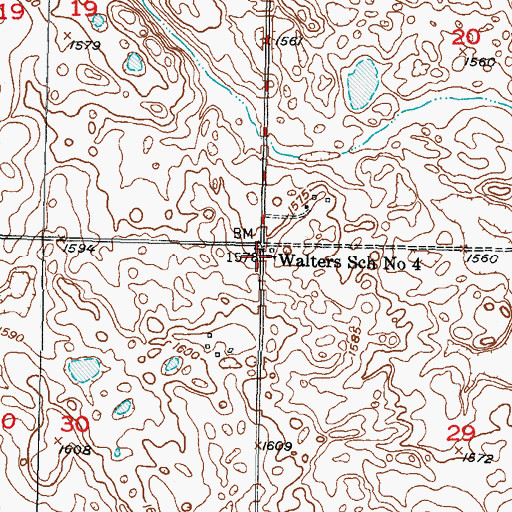 Topographic Map of Walters School Number 4, ND