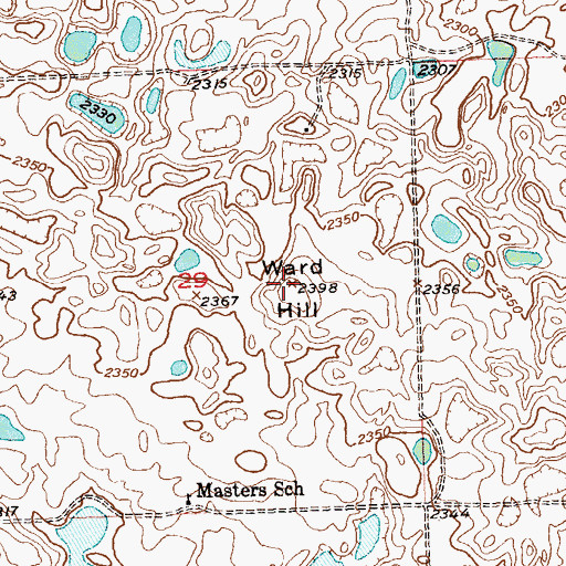 Topographic Map of Ward Hill, ND