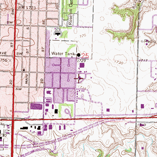 Topographic Map of Washington Elementary School, ND