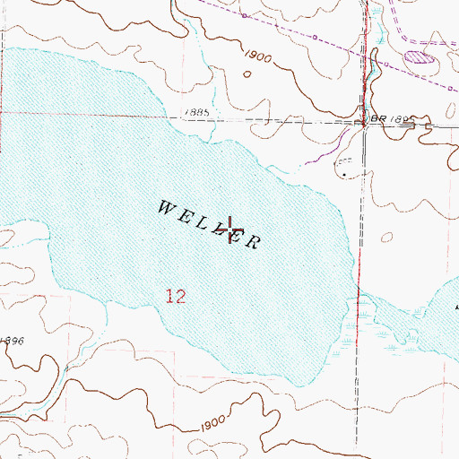 Topographic Map of Weller Slough, ND