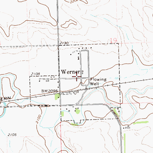 Topographic Map of Werner, ND