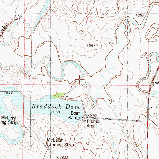 Topographic Map of West Branch Long Lake Creek, ND