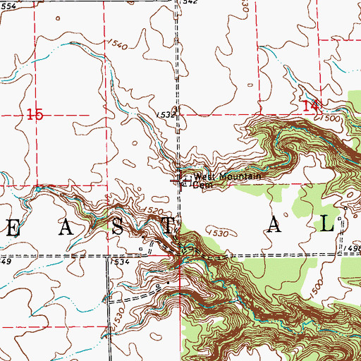 Topographic Map of West Mountain Cemetery, ND