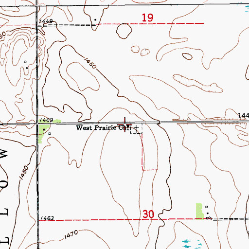 Topographic Map of West Prairie Church, ND