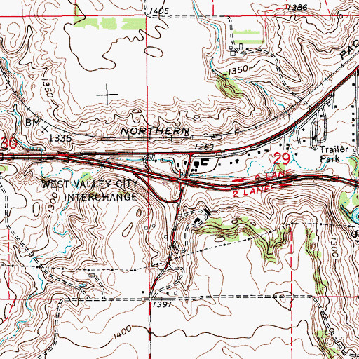 Topographic Map of West Valley City Interchange, ND