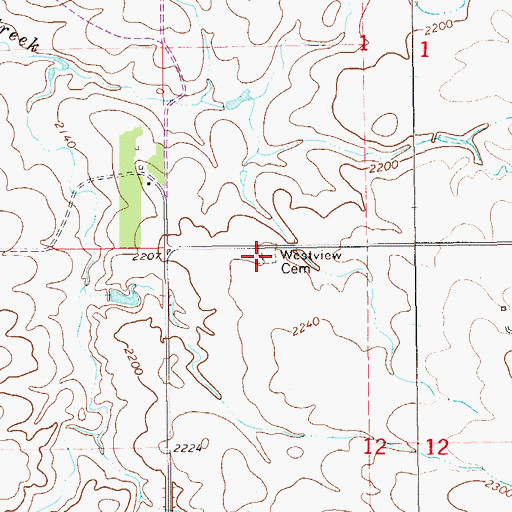 Topographic Map of Westview Cemetery, ND