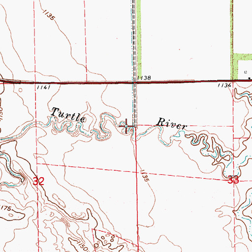 Topographic Map of Whisky Creek, ND