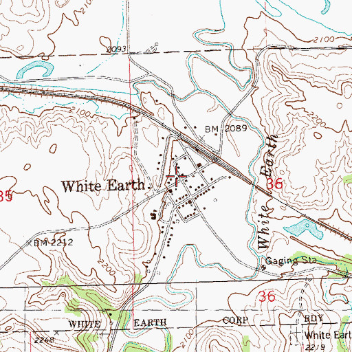 Topographic Map of White Earth, ND