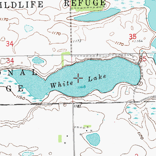 Topographic Map of White Lake, ND