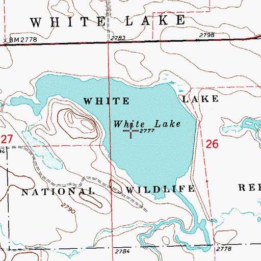 Topographic Map of White Lake, ND
