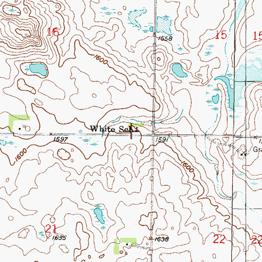 Topographic Map of White School, ND