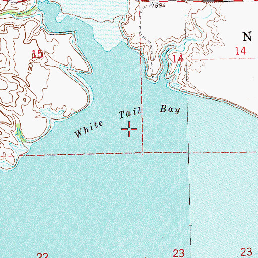 Topographic Map of White Tail Bay, ND