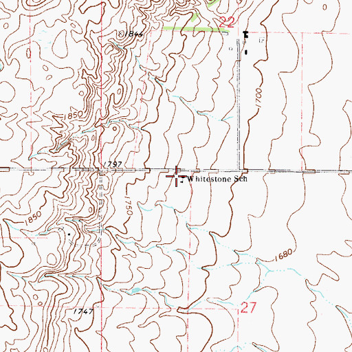 Topographic Map of Whitestone School, ND