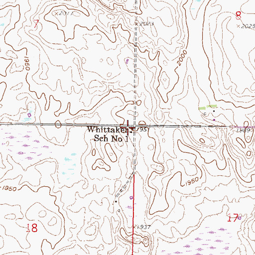 Topographic Map of Whittaker School Number 1, ND