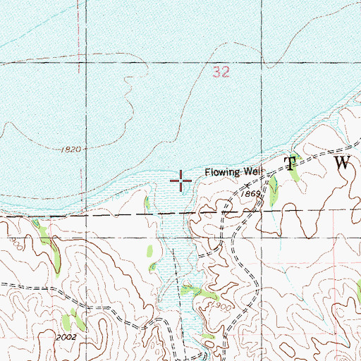 Topographic Map of Wild Cow Creek, ND