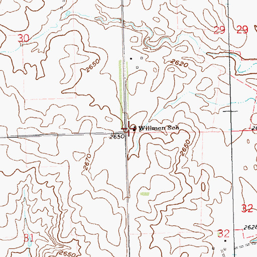 Topographic Map of Willmen School, ND