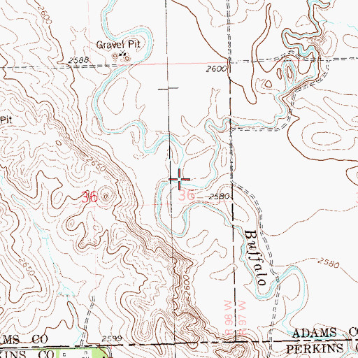 Topographic Map of Willow Creek, ND