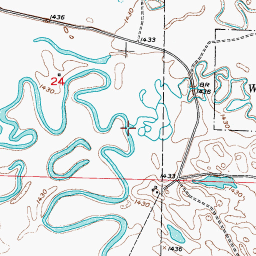 Topographic Map of Willow Creek, ND