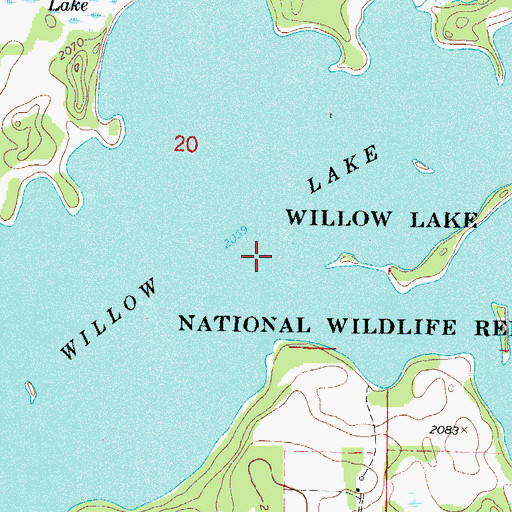 Topographic Map of Willow Lake, ND