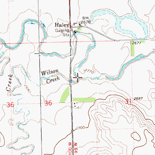 Topographic Map of Wilson Creek, ND