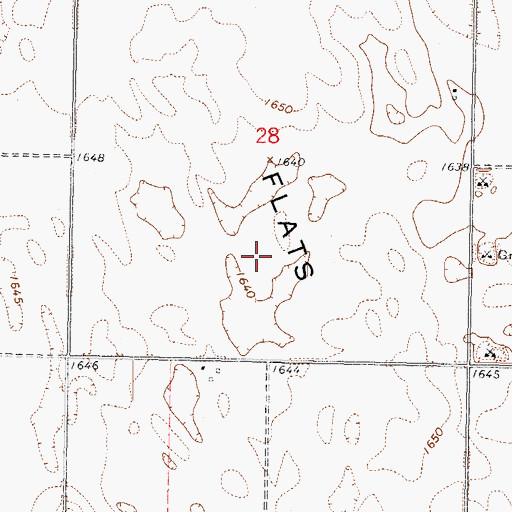 Topographic Map of Winona Flats, ND