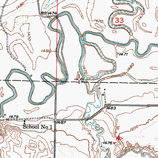 Topographic Map of Wintering River, ND