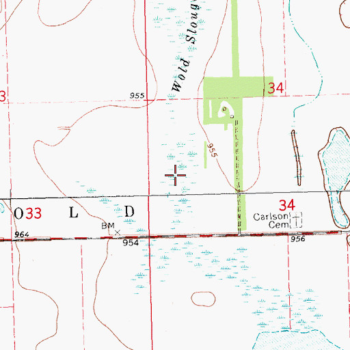 Topographic Map of Wold Slough, ND