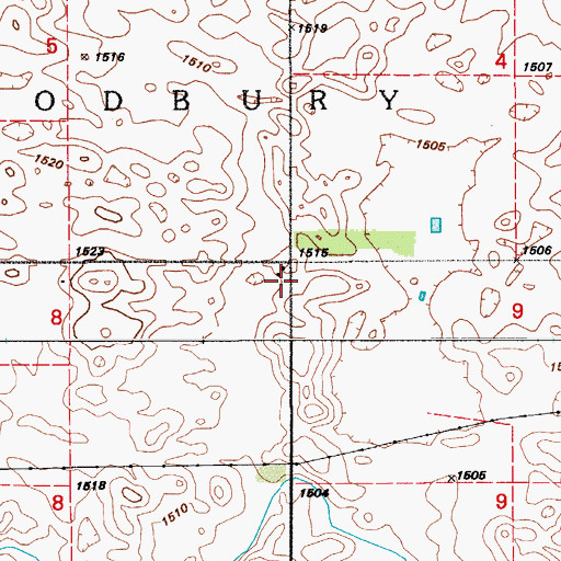 Topographic Map of Woodbury School Number 1, ND