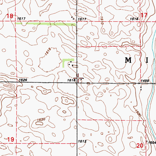Topographic Map of Woodbury School Number 5, ND