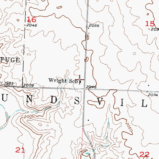 Topographic Map of Wright School, ND