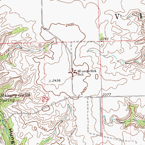 Topographic Map of Wunderlick School, ND