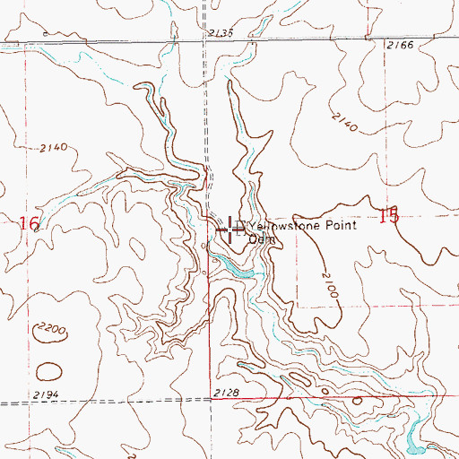 Topographic Map of Yellowstone Point Cemetery, ND